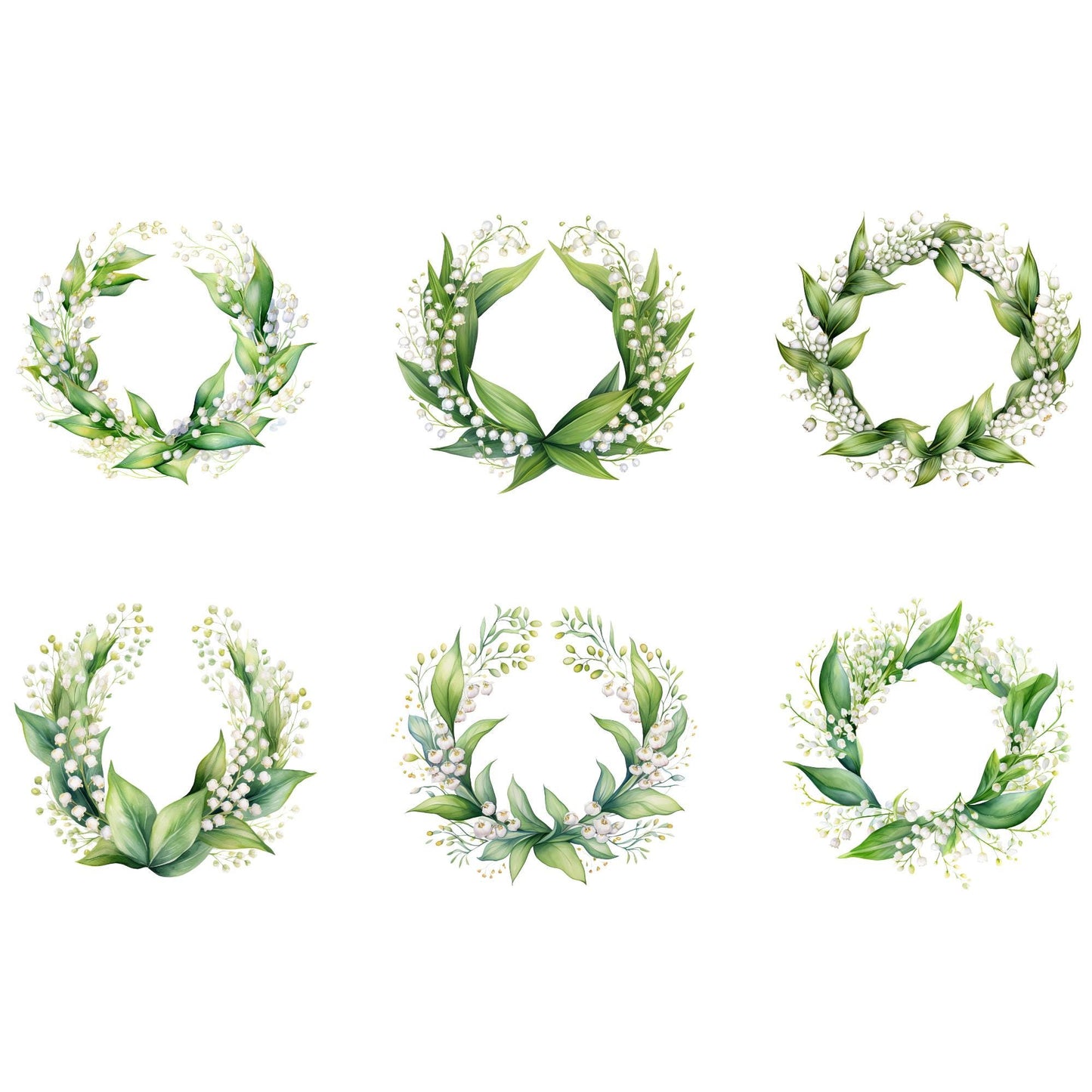 Lily of the Valley Wreath Clipart