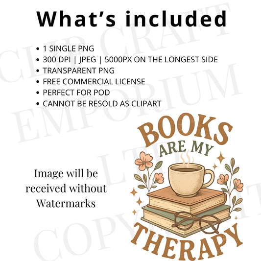 a poster with the words books are my therapy