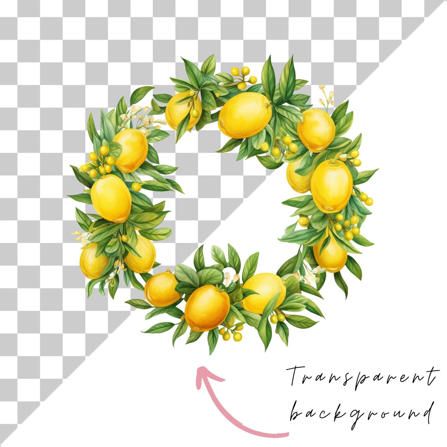 Watercolor Mediterranean Lemon Clipart