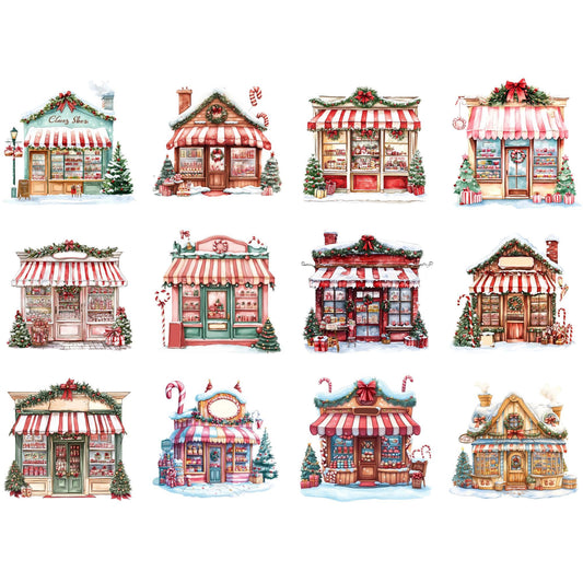 Christmas Candy Storefront Clipart