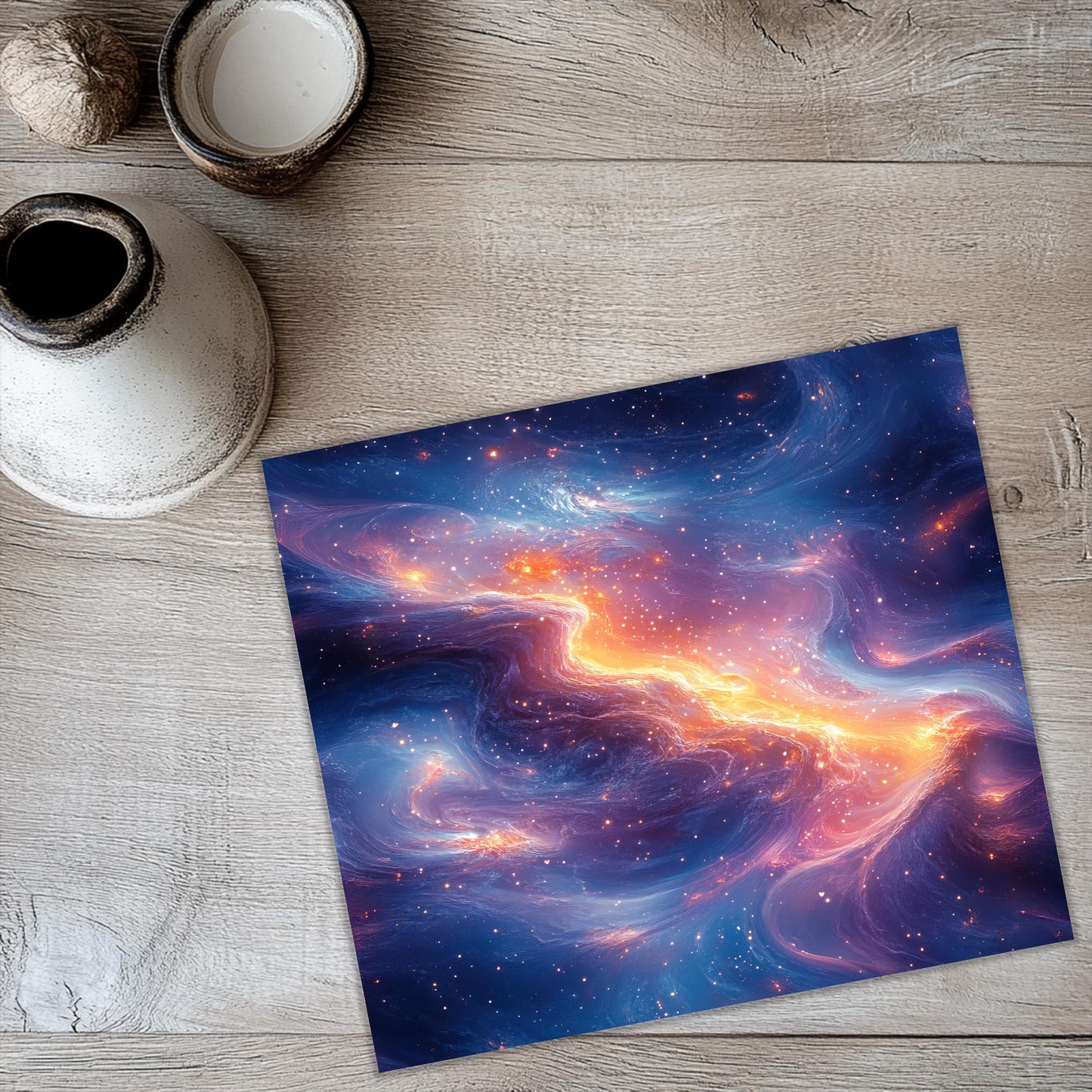 a picture of a blue and orange galaxy