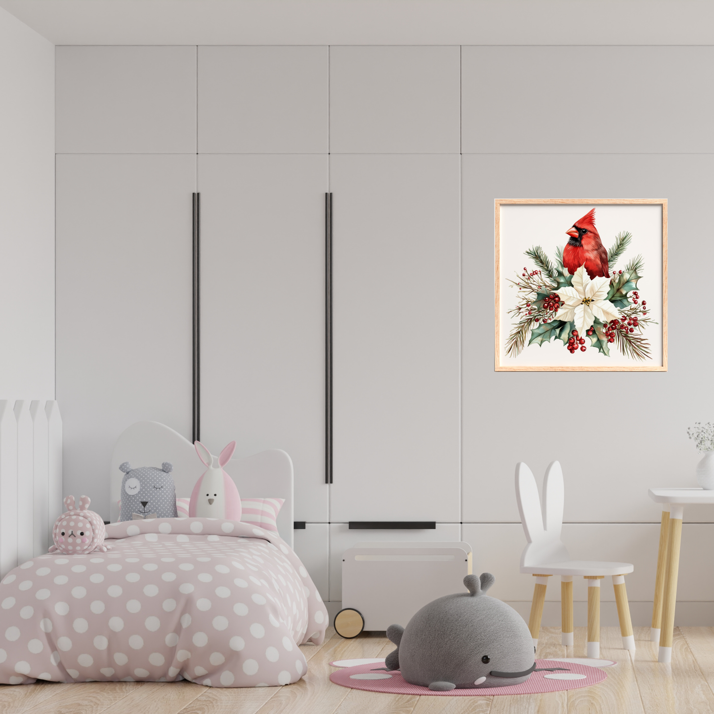 Christmas Cardinal Clipart PNG | Watercolor Red Bird