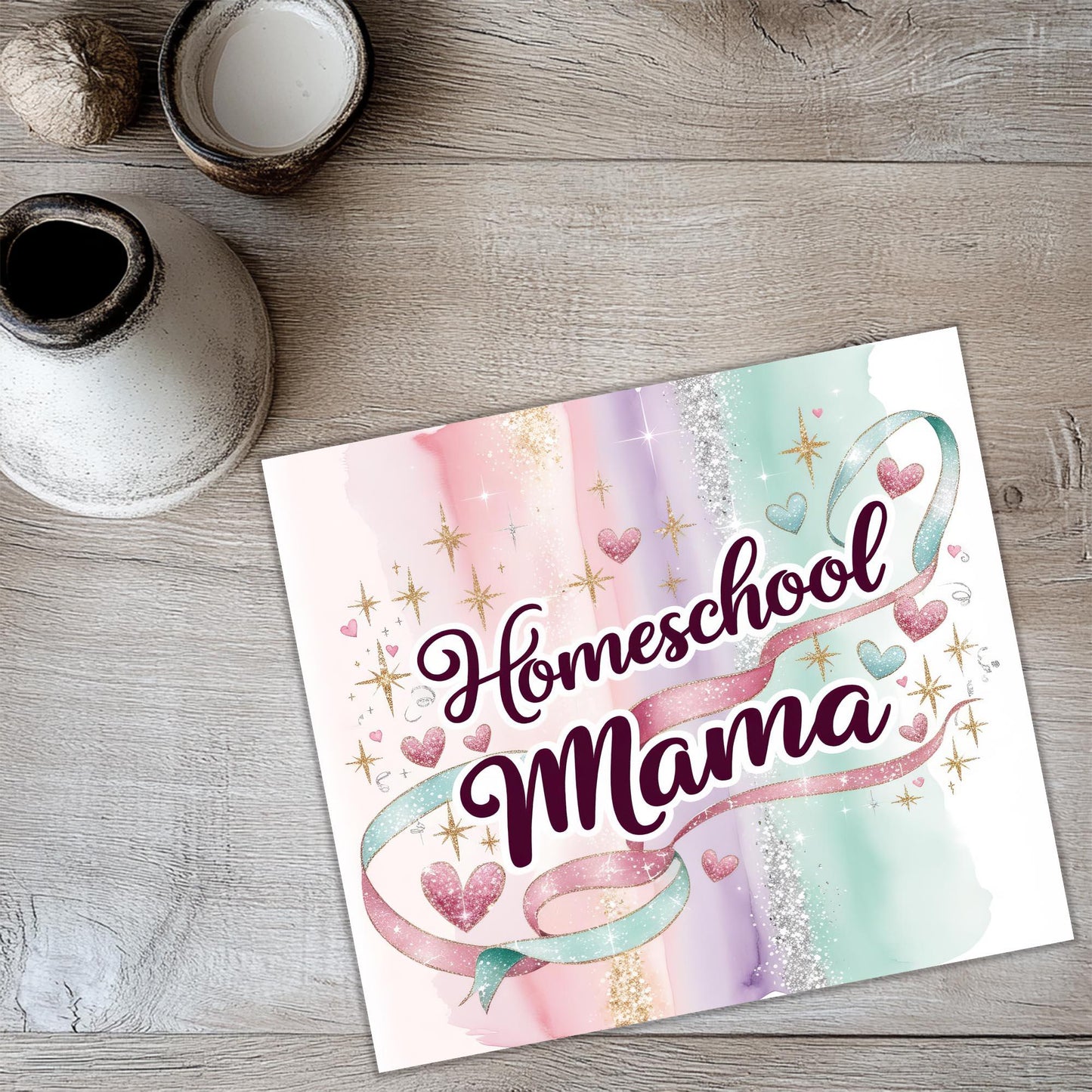 a greeting card with the words homeschool mama on it
