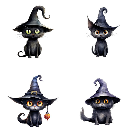 Quirky Black Cat Clipart