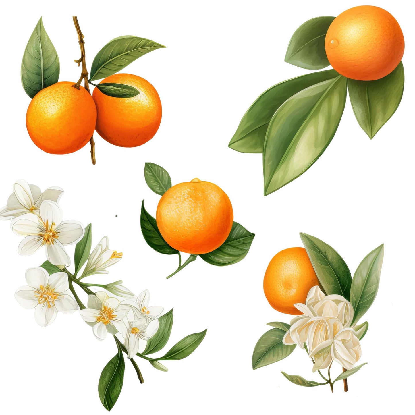 Orange Blossom Floral Clipart