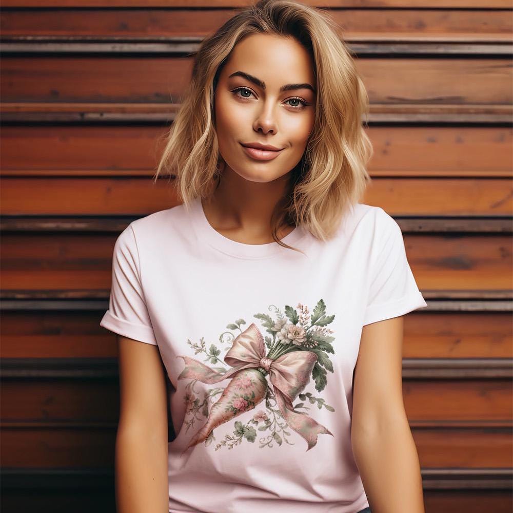 Floral Easter Carrot Coquette PNG