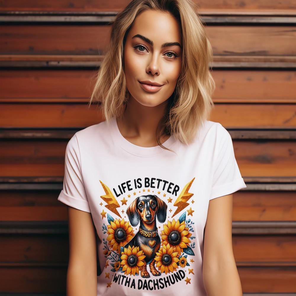 La vida es mejor con un perro salchicha PNG