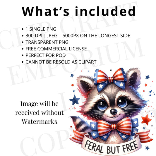 Feral But Free Raccoon PNG