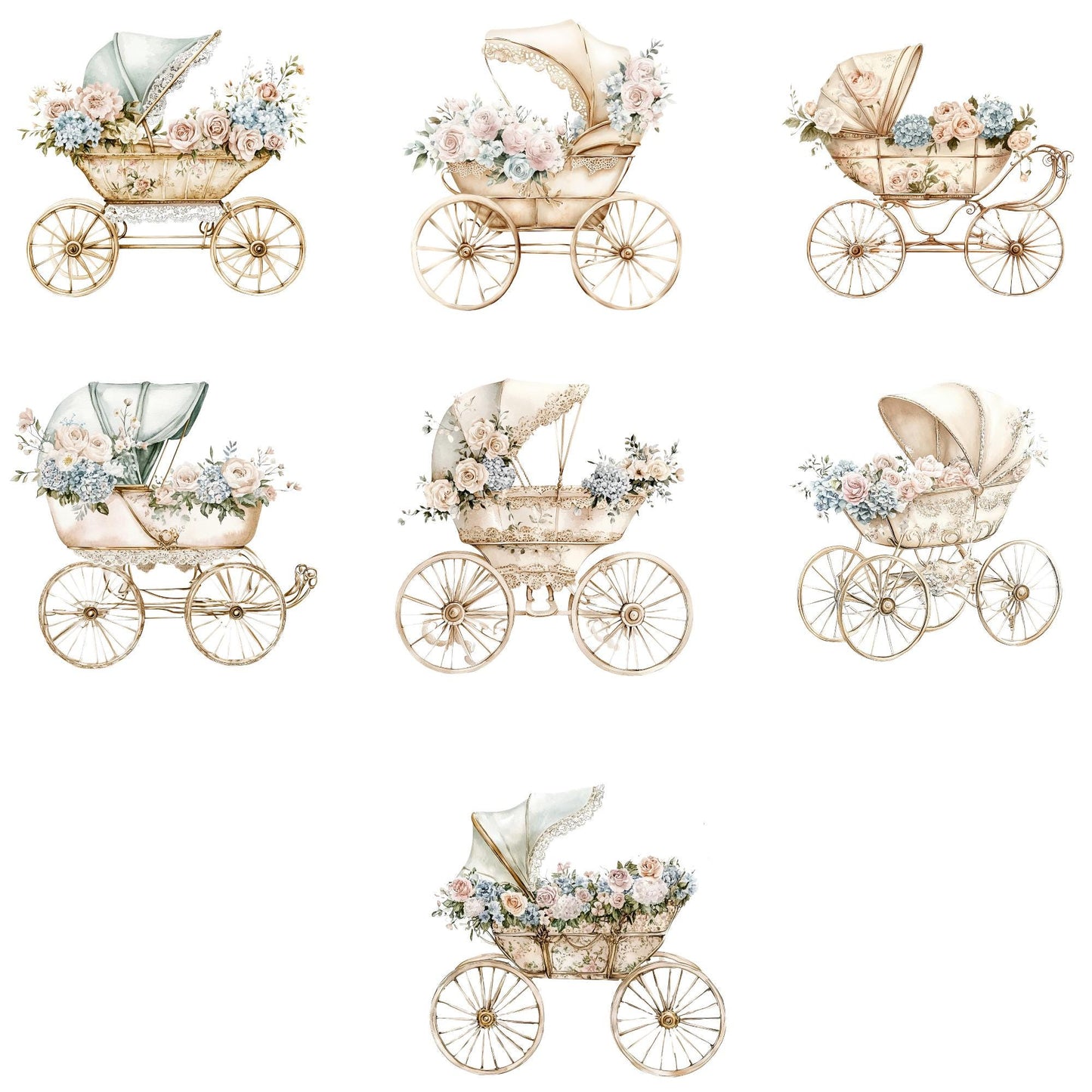 Little Princess Baby Carriage Clipart