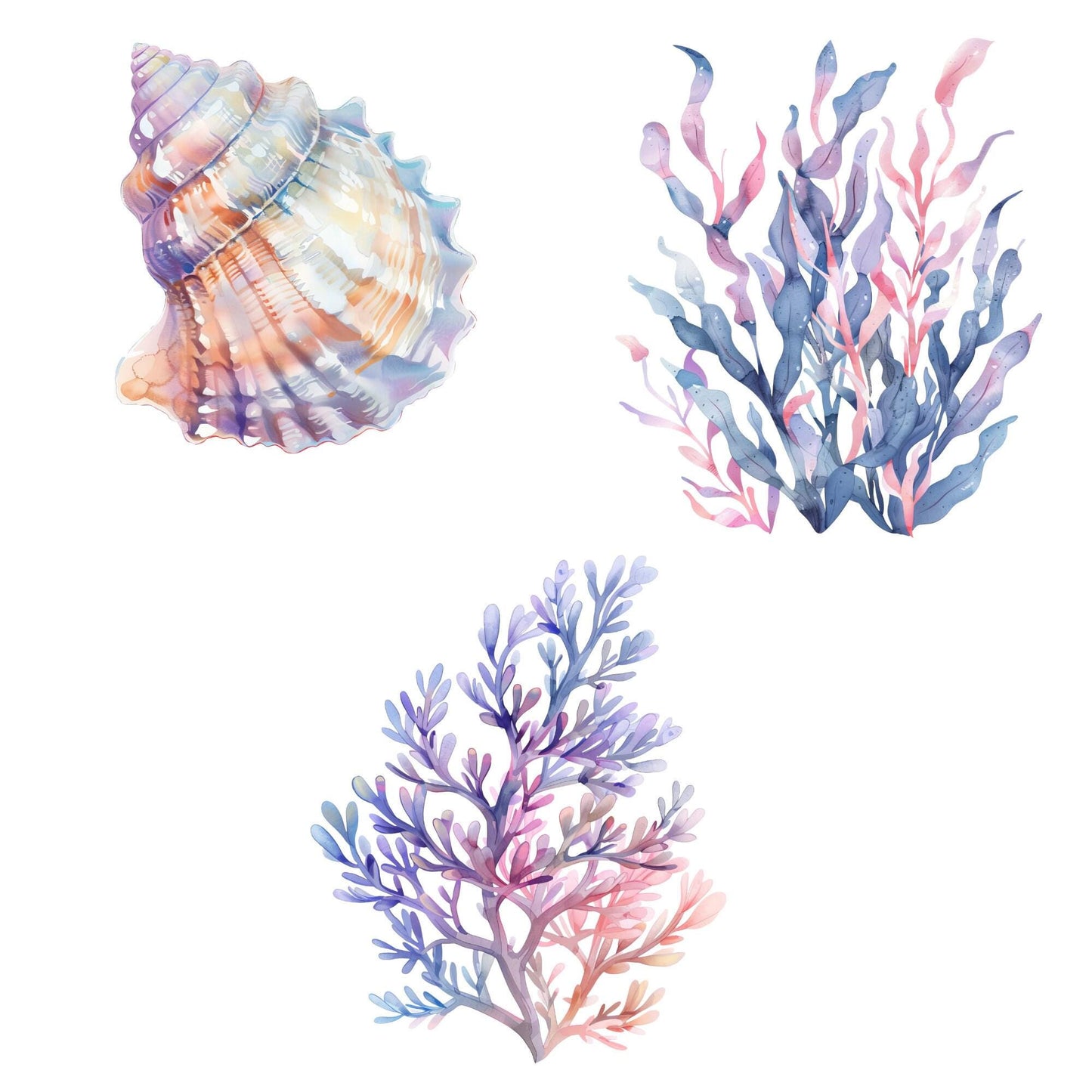 Watercolor Under the sea clipart