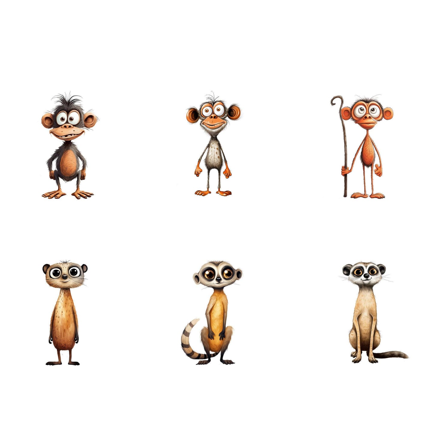 Quirky Safari animals Clipart