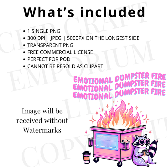 Emotional Dumpster Fire PNG – Funny Skeleton Mental Health Shirt Sublimation Design