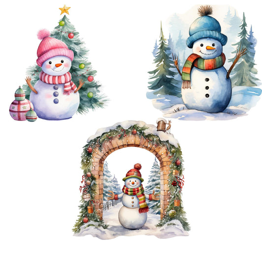 Watercolor Snowman Clipart