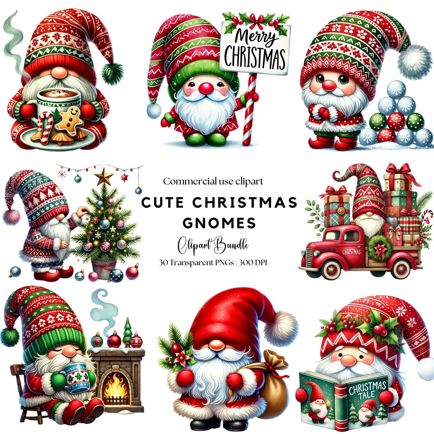 Cute Christmas Gnome Clipart