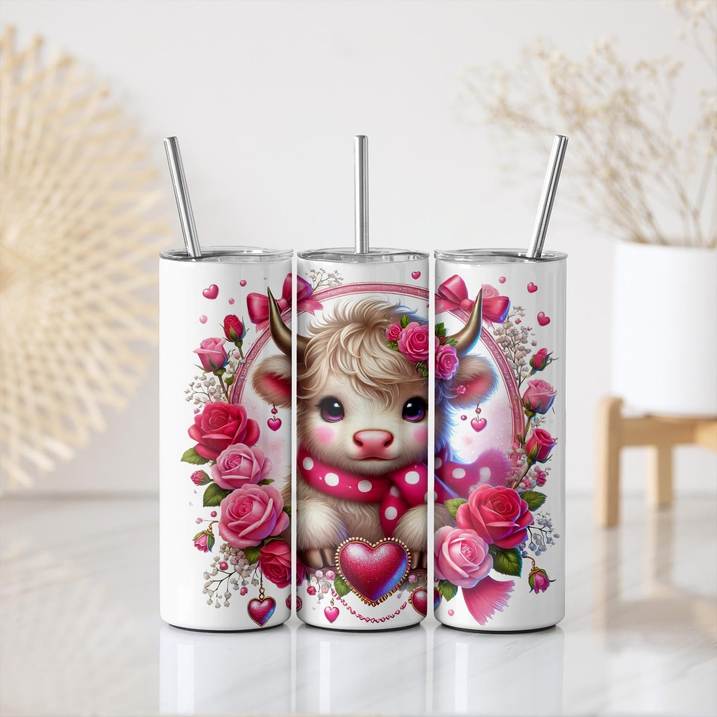 a set of three toothbrush holders with a picture of a little girl