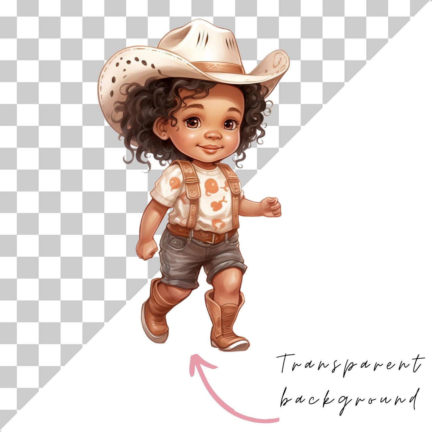 Cute Baby Cowgirl Clipart