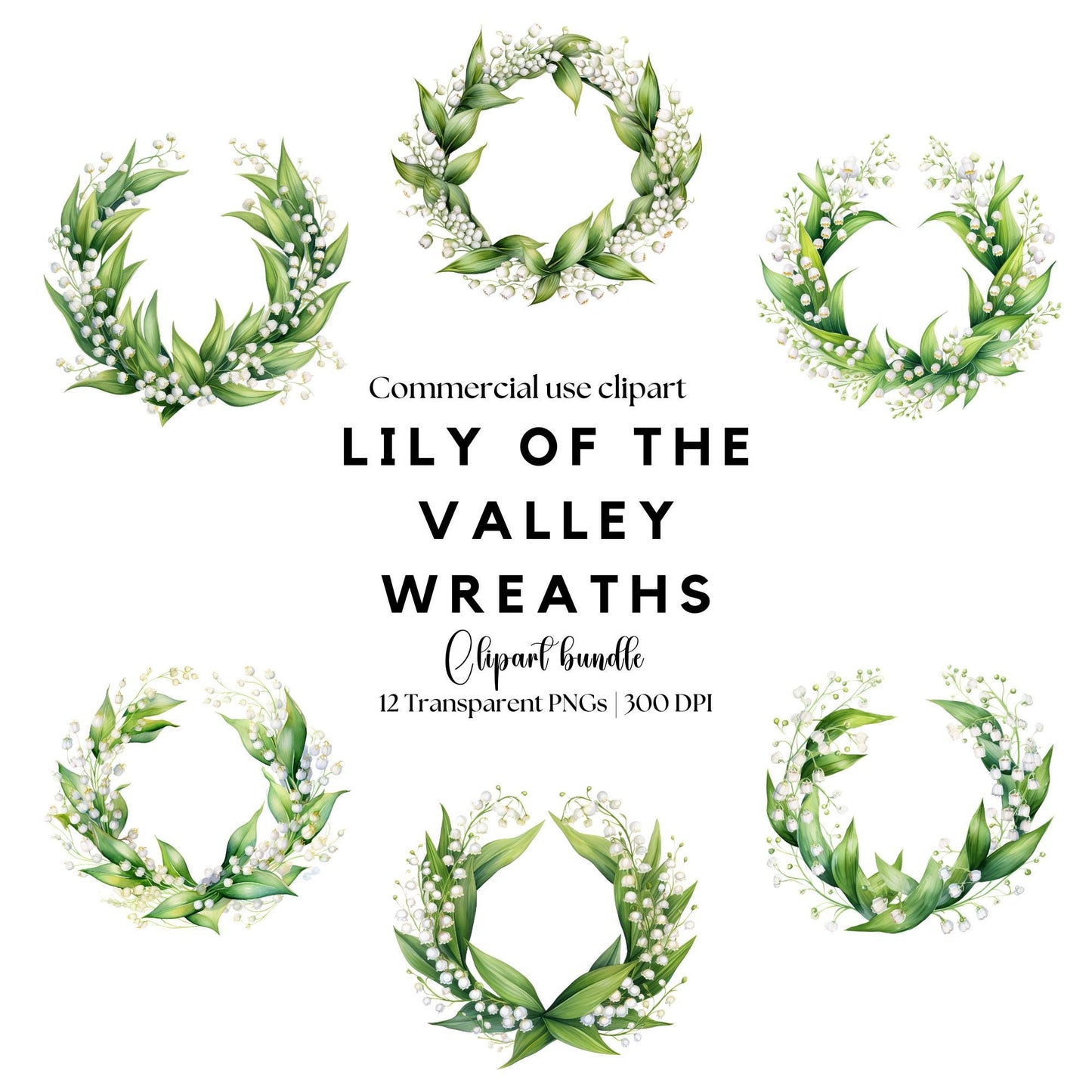 Lily of the Valley Wreath Clipart
