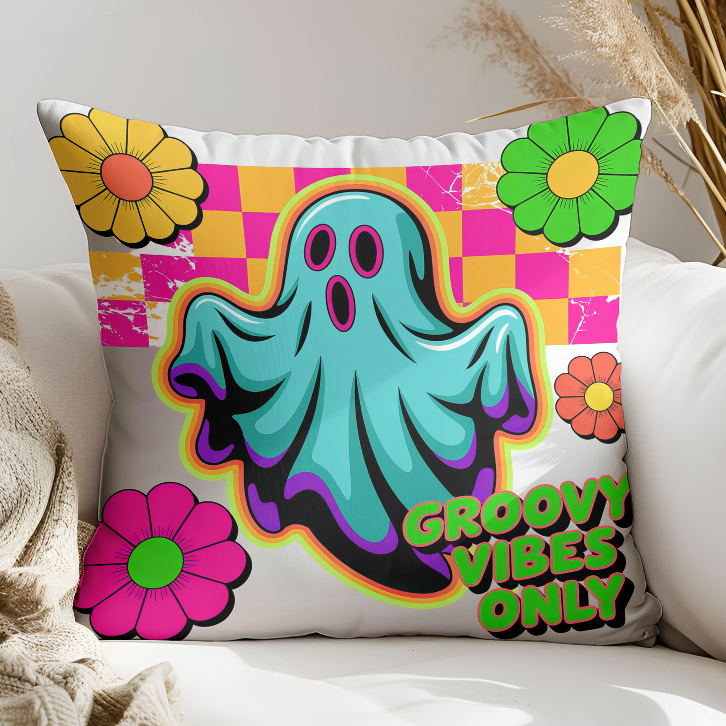 Trendy Neon Retro Ghost Halloween PNG | Cute Boujee Boo Design