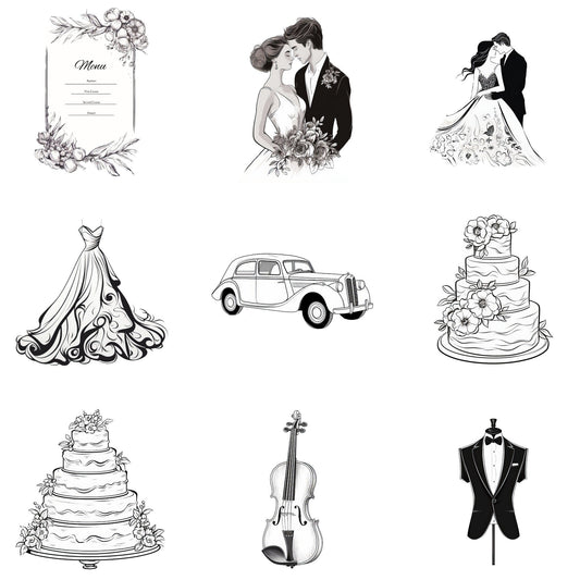 Wedding timeline clipart
