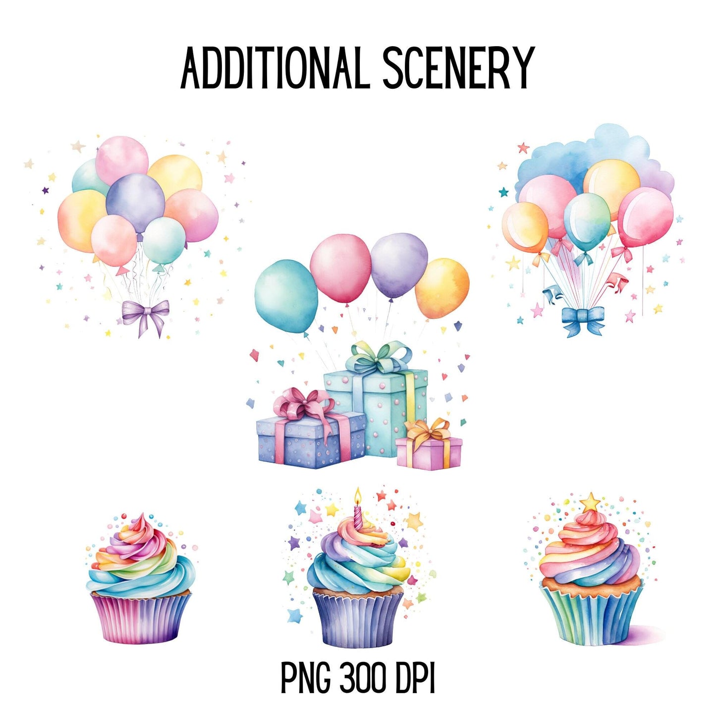 Watercolor Unicorn Clipart | Rainbow Clipart