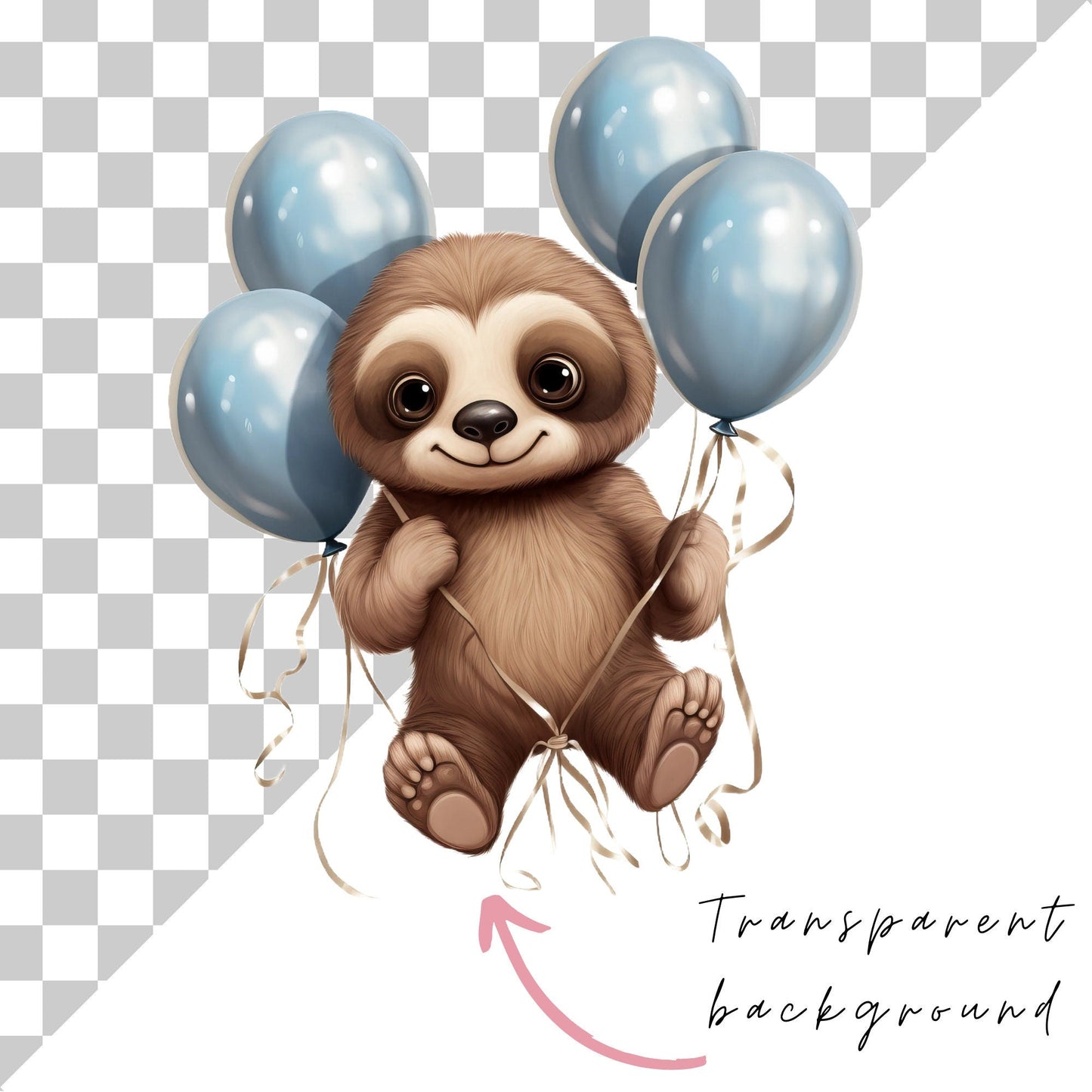 Watercolor Cute Baby Sloth