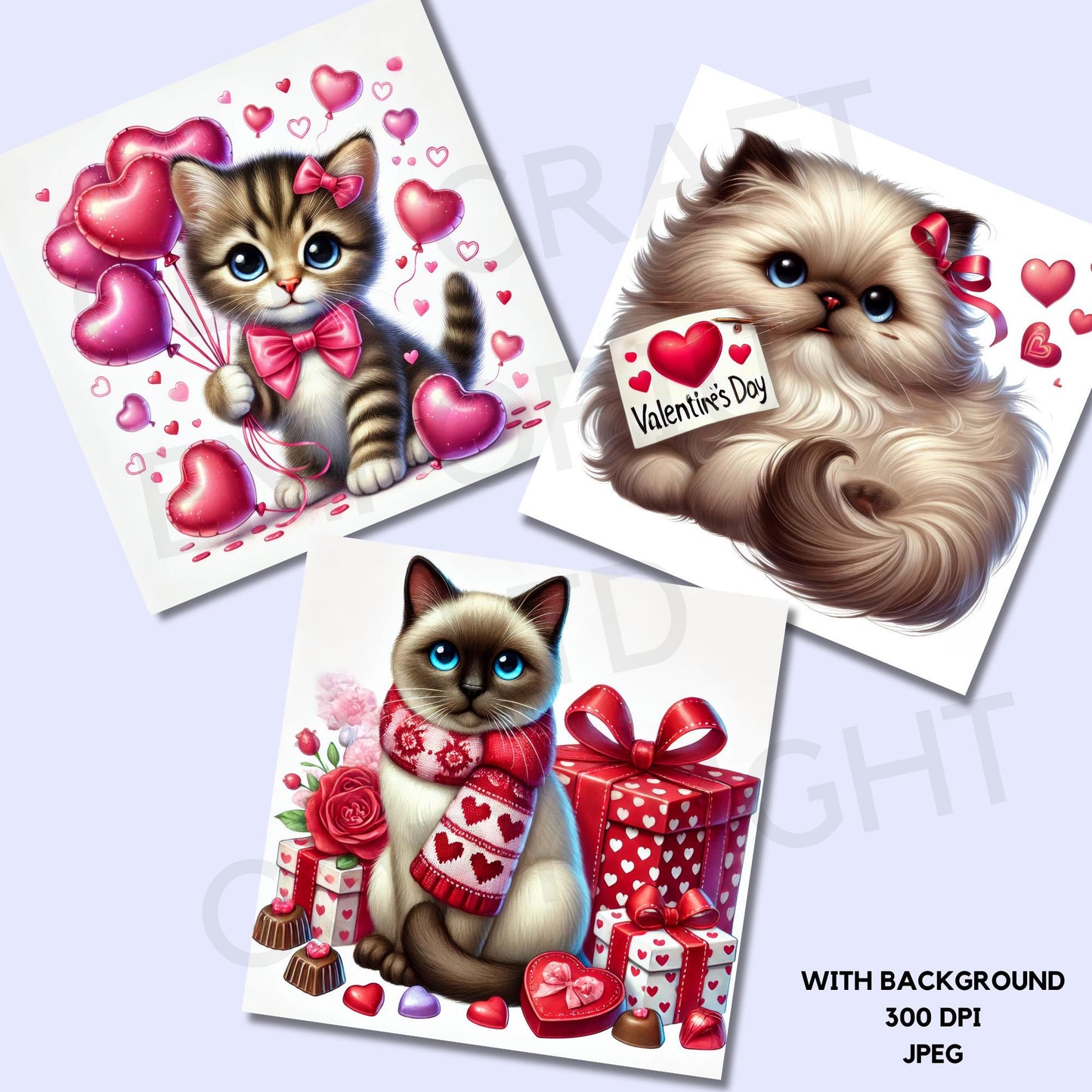 Valentines Cats Clipart