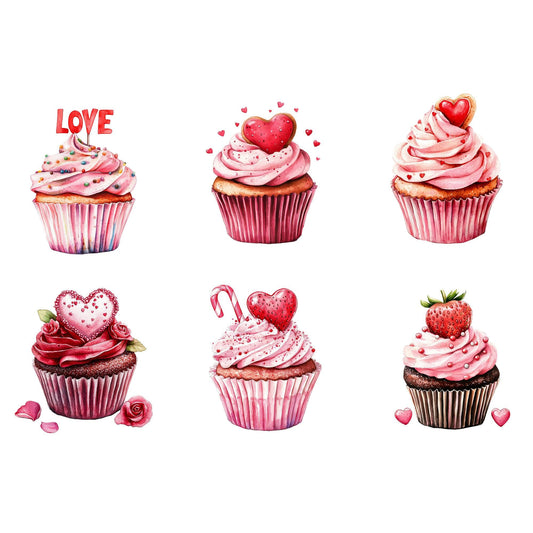 Pink Valentines Cupcake Clipart