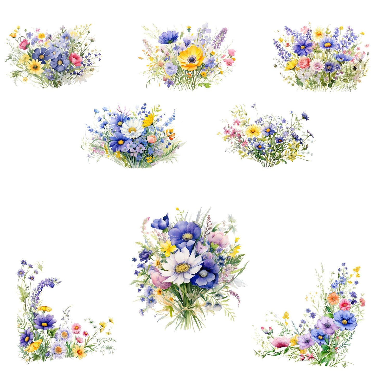 Wildflower Meadow Floral Clipart