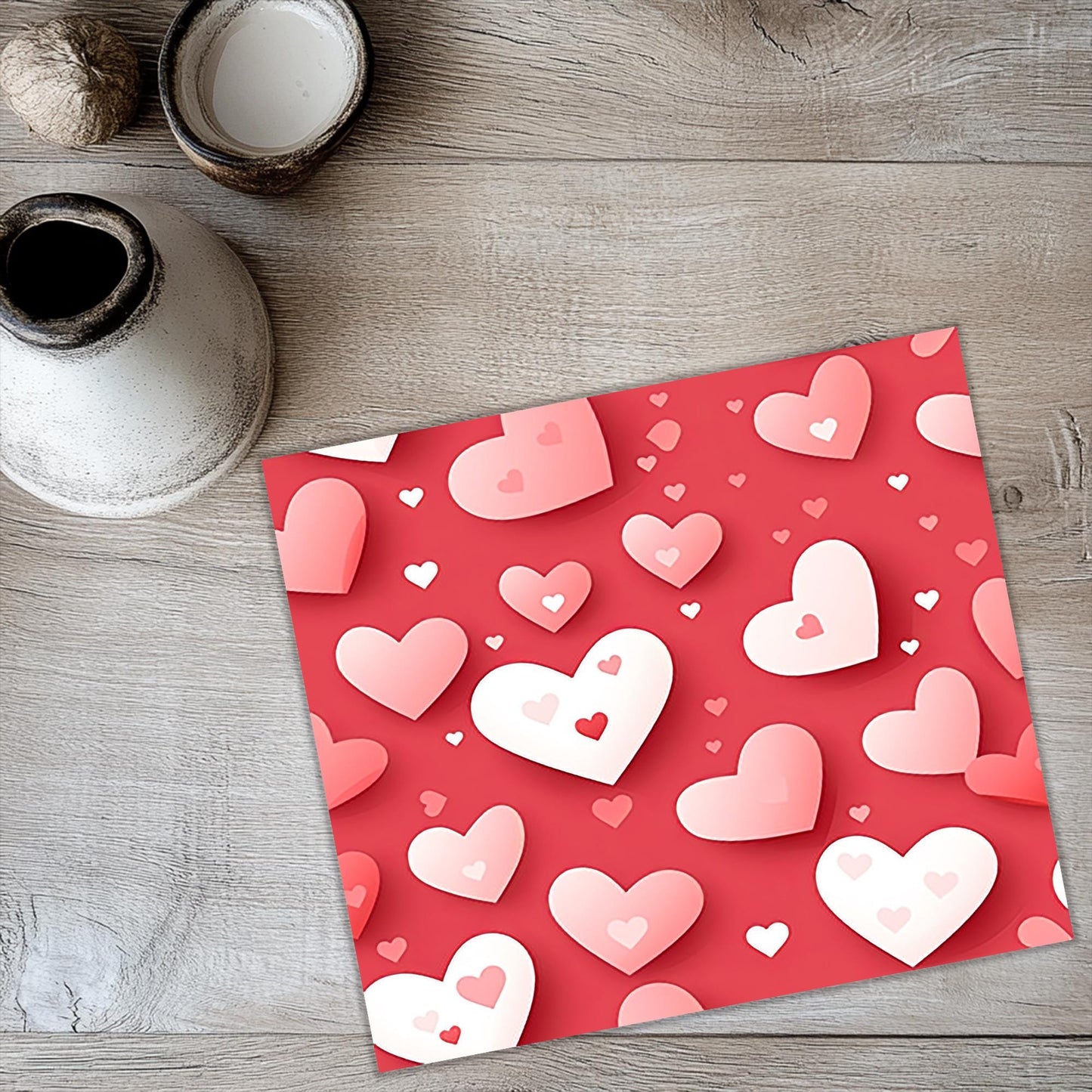 a picture of hearts on a red background
