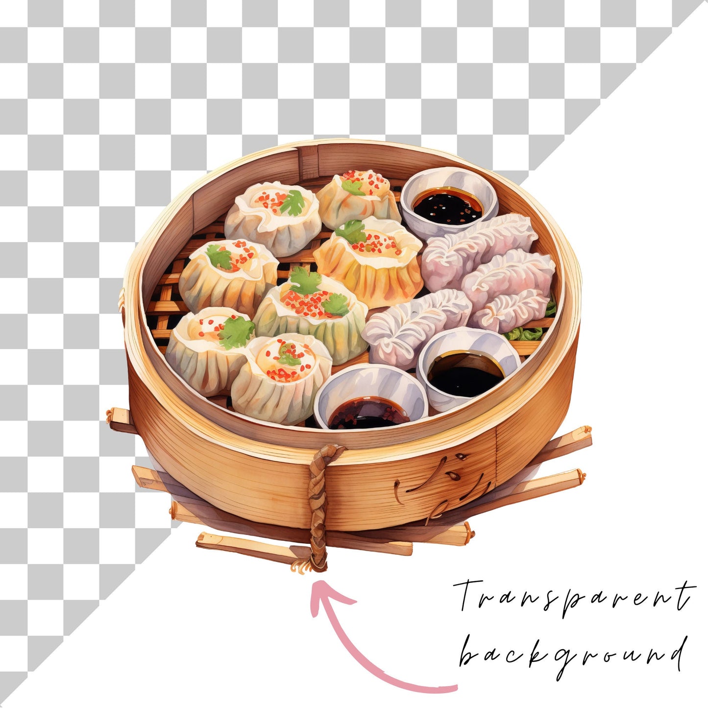 Watercolor Dimsum Clipart