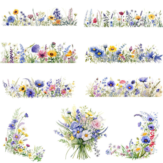 Wildflower Meadow Floral Clipart