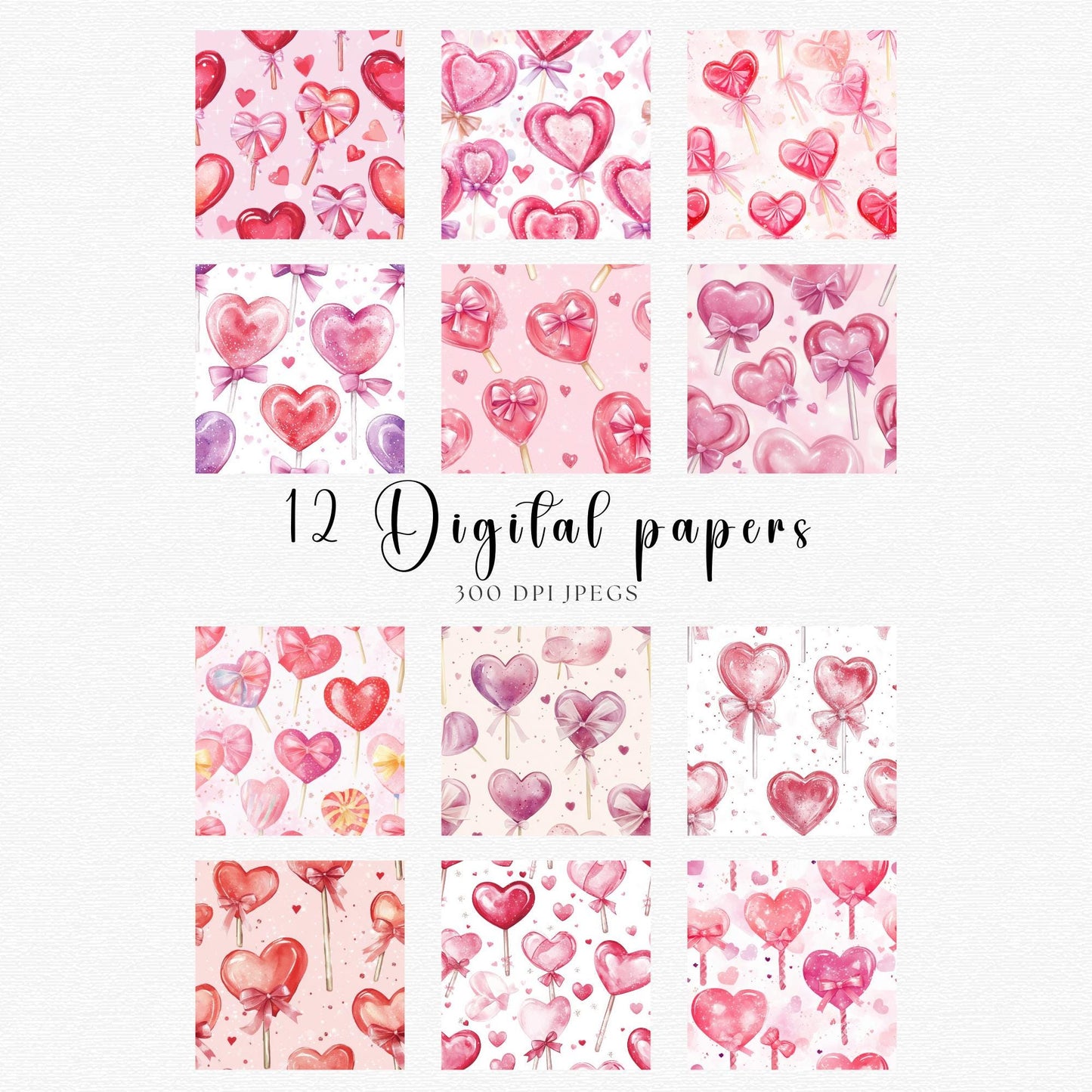 Valentine's Lollipops Seamless Pattern