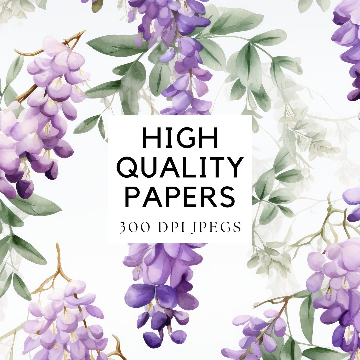 Wisteria Seamless Pattern Digital Paper