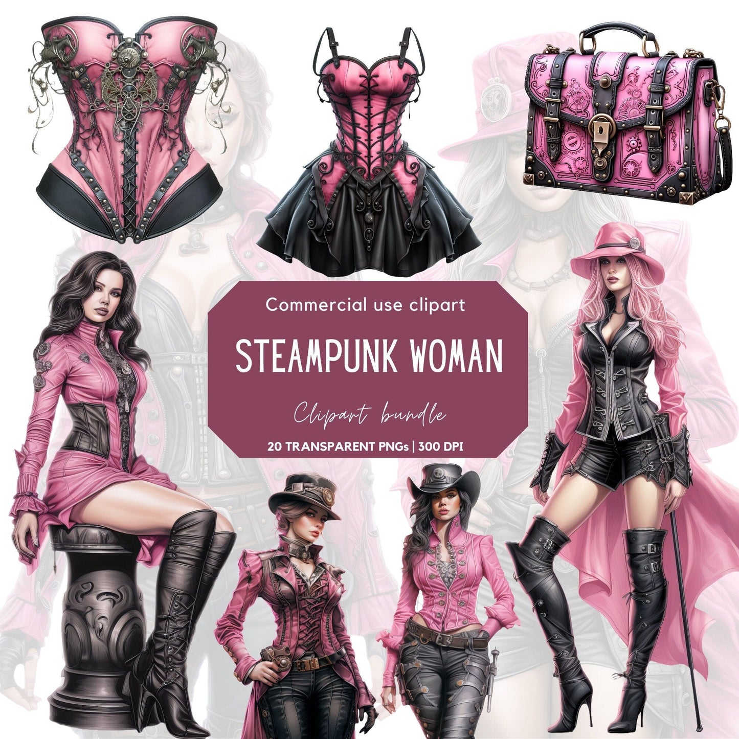 Steampunk Woman Clipart