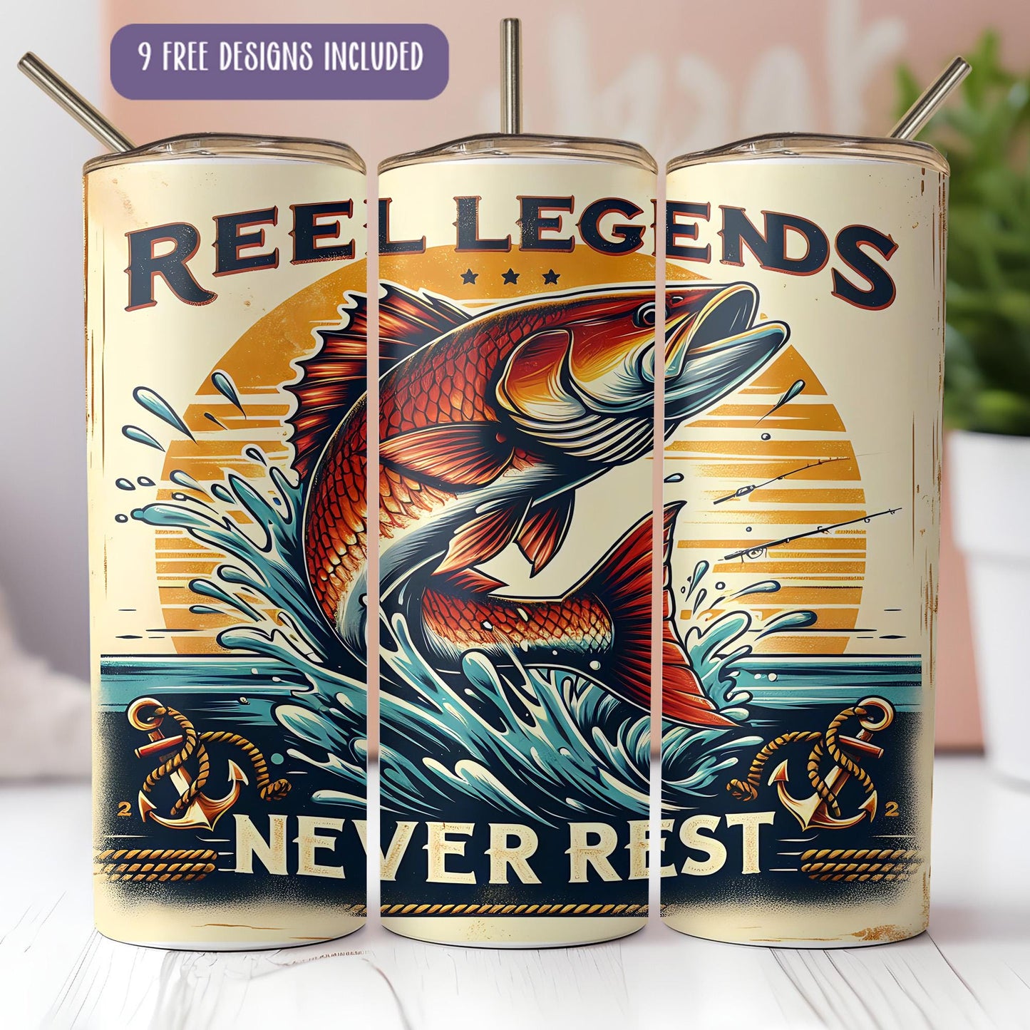 three cans of beer with a fish on them