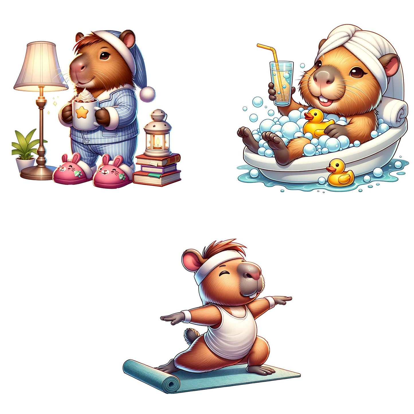Capybara Watercolor Clipart
