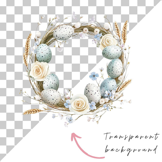 Clipart de corona de Pascua individual