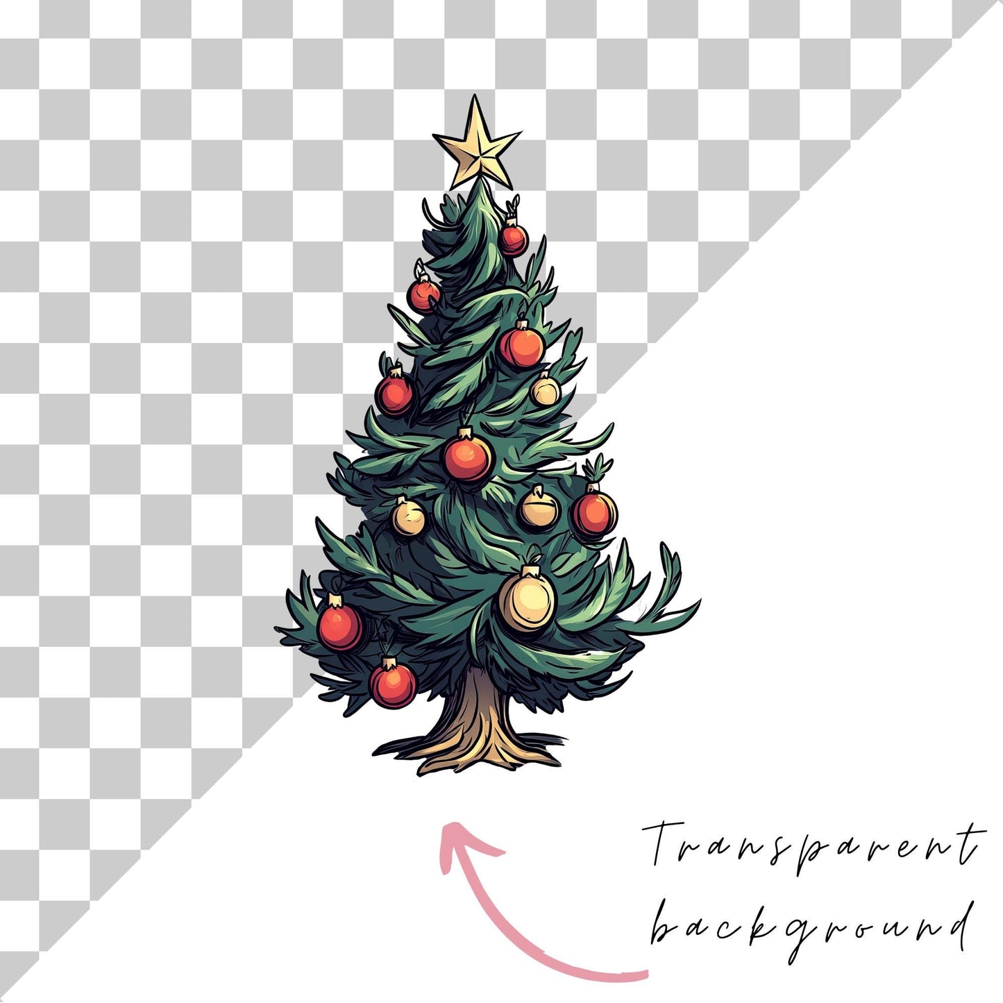 Quirky Christmas Trees Clipart
