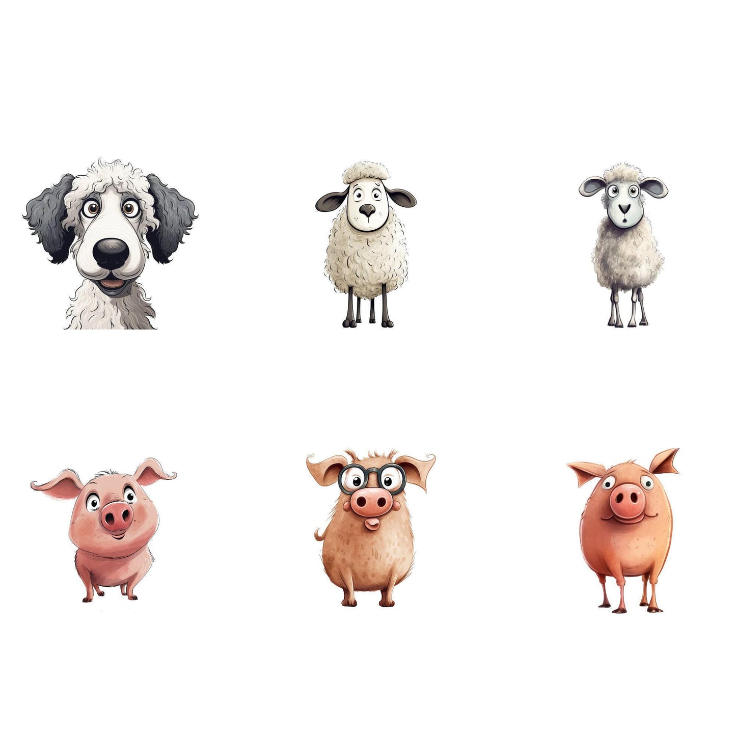 Quirky Farm Animal Clipart