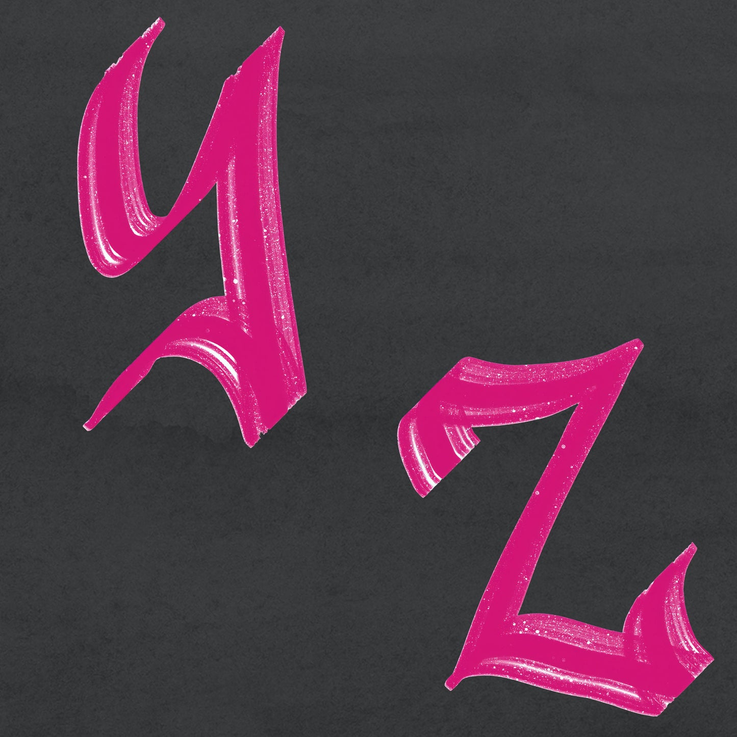 Hot Pink Graffiti Alphabet Clipart