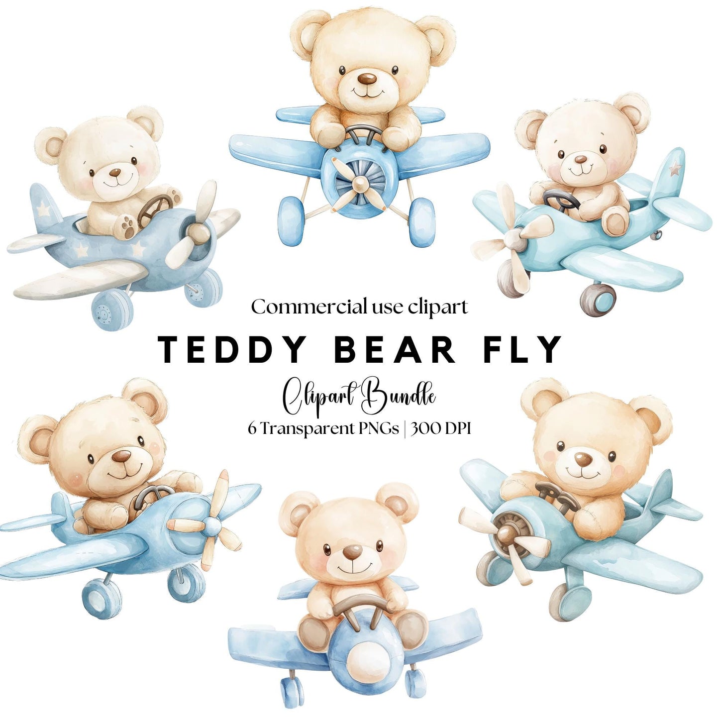Blue Teddy Bear Fly Clipart