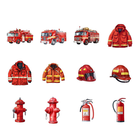 Watercolor Firetruck Clipart