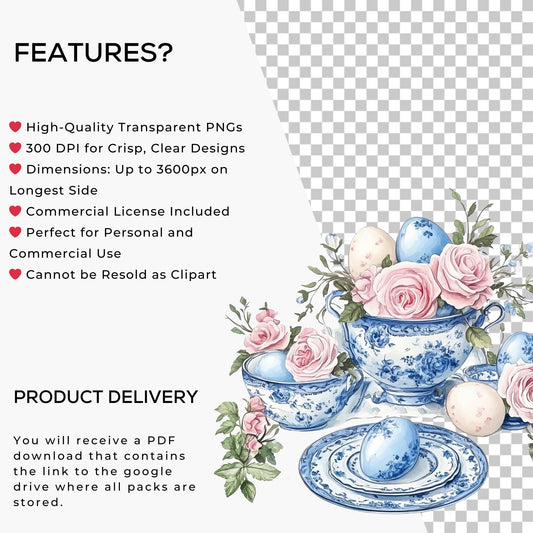 Easter Grandmillennial Clipart