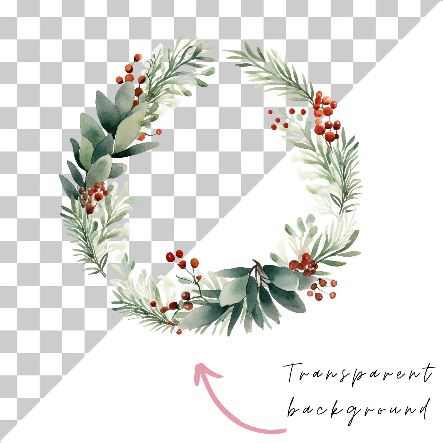 Festive Wreath Clipart Single