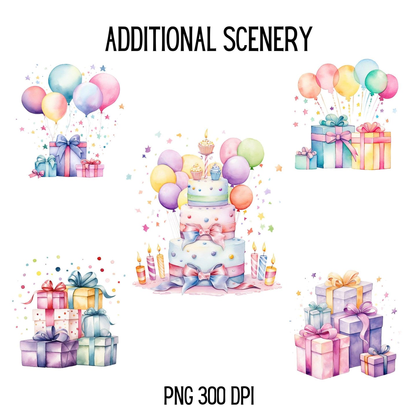 Watercolor Unicorn Clipart | Rainbow Clipart
