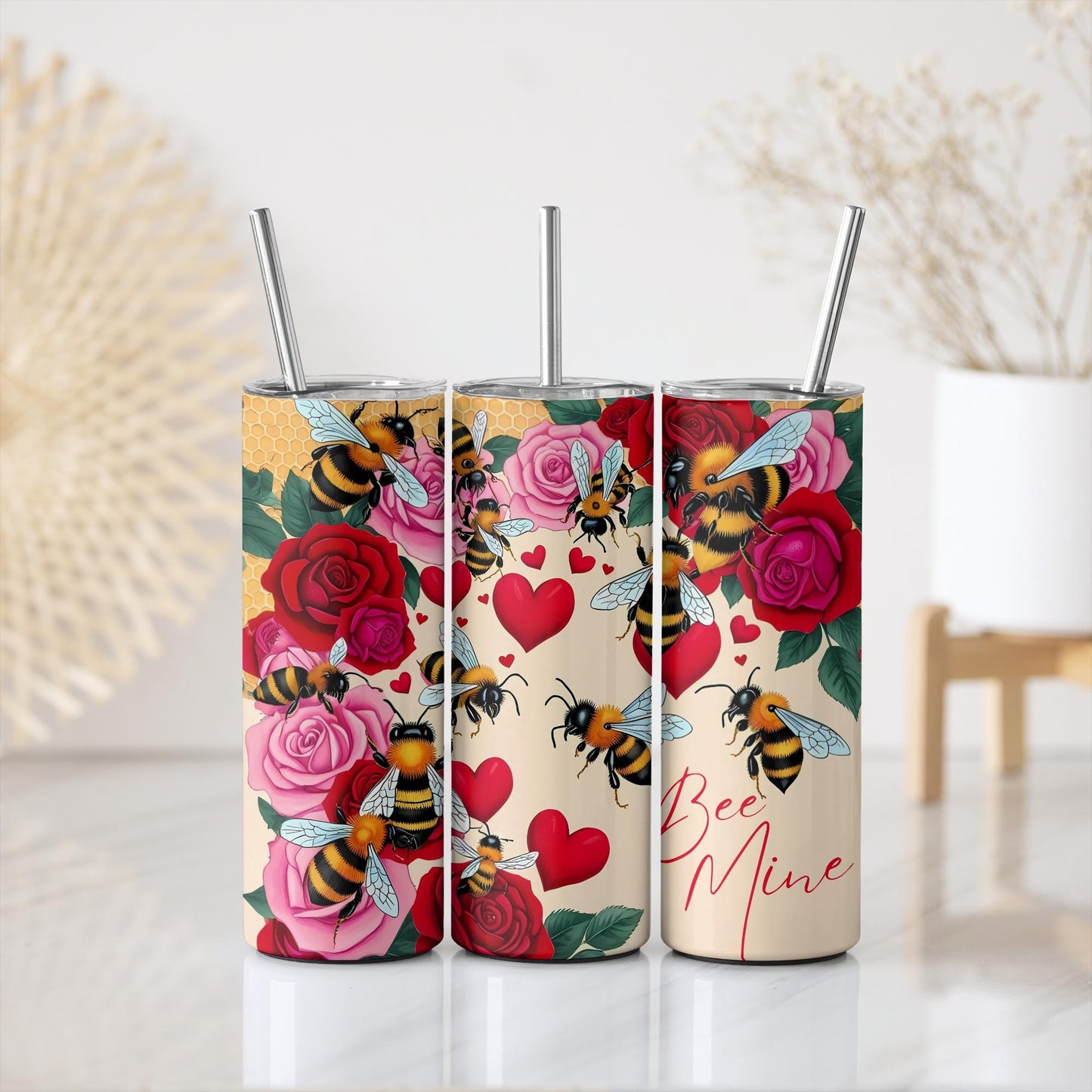 a couple of tumbles that are sitting on a table