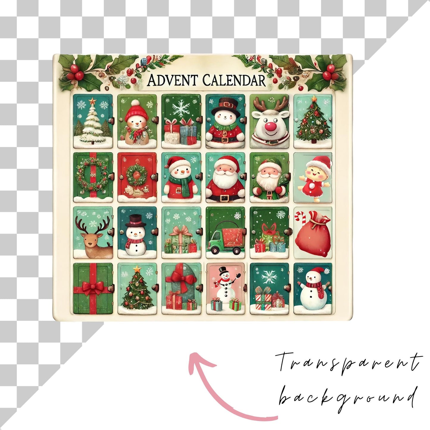 Calendario de Adviento Clipart Individual