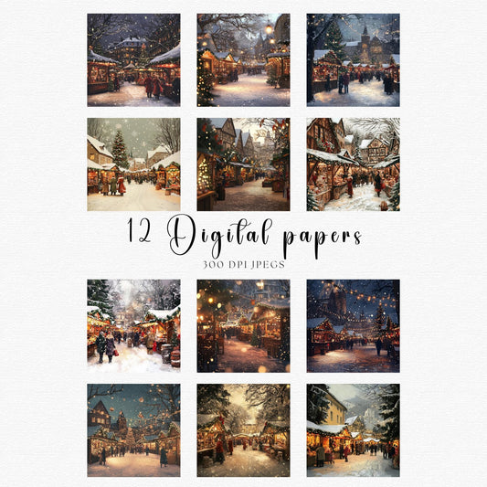 Christmas Markets Digital Papers
