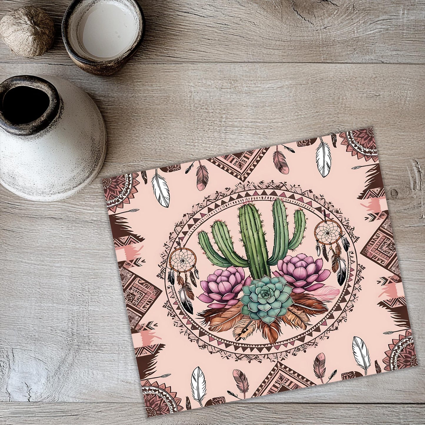 a placemat with a picture of a cactus on it