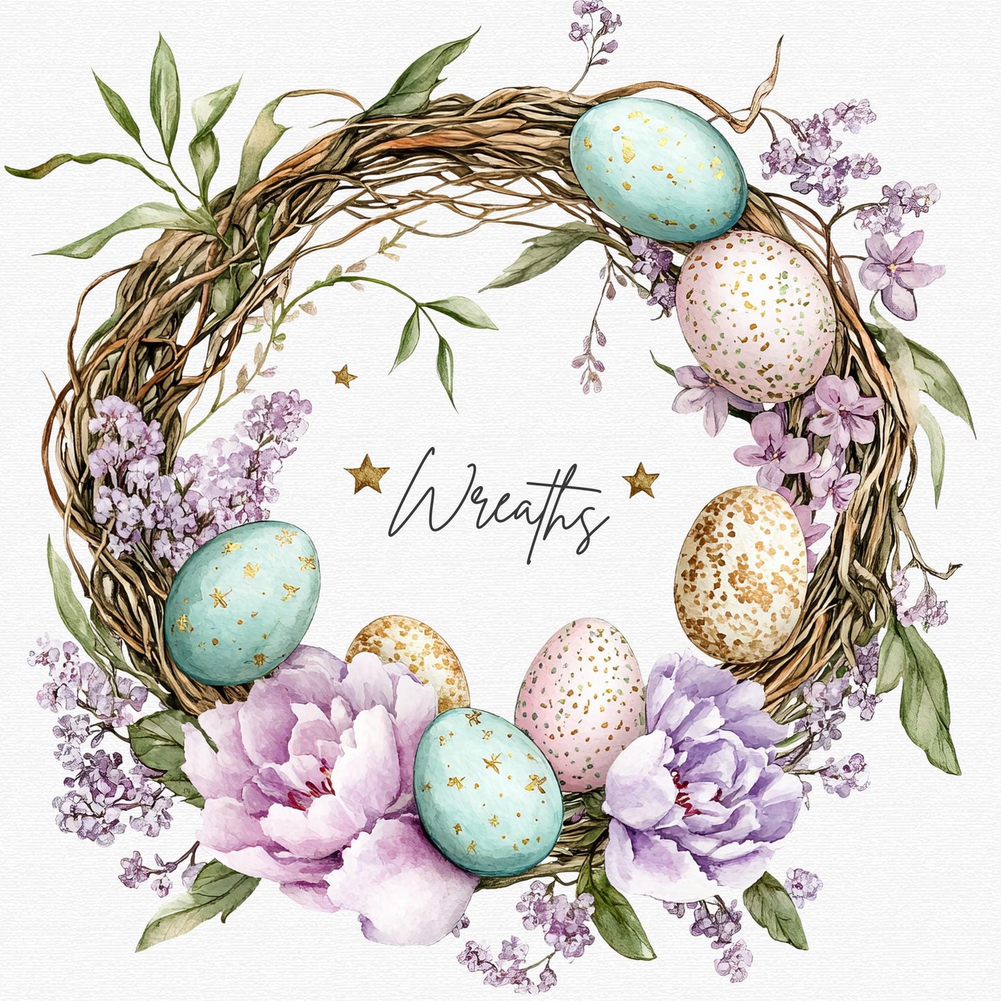 Easter Wreath Clipart Pack PNG